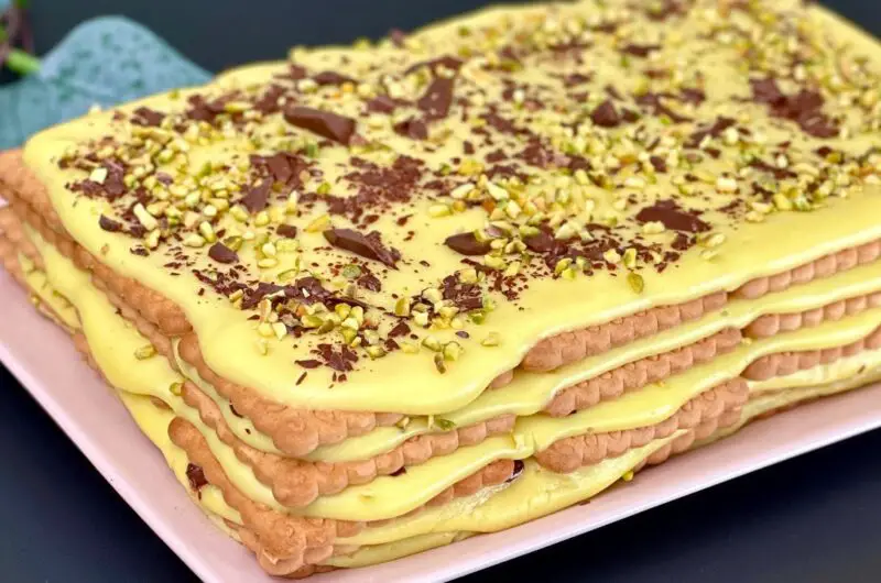 Lemon Cream Biscuit Cake with Coffee Soaking